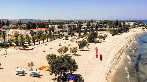 Marmari beach – one of the beautiful locations featured in our treasure hunt. Drone image of Marmari, Kos – explore this area in our treasure hunt game